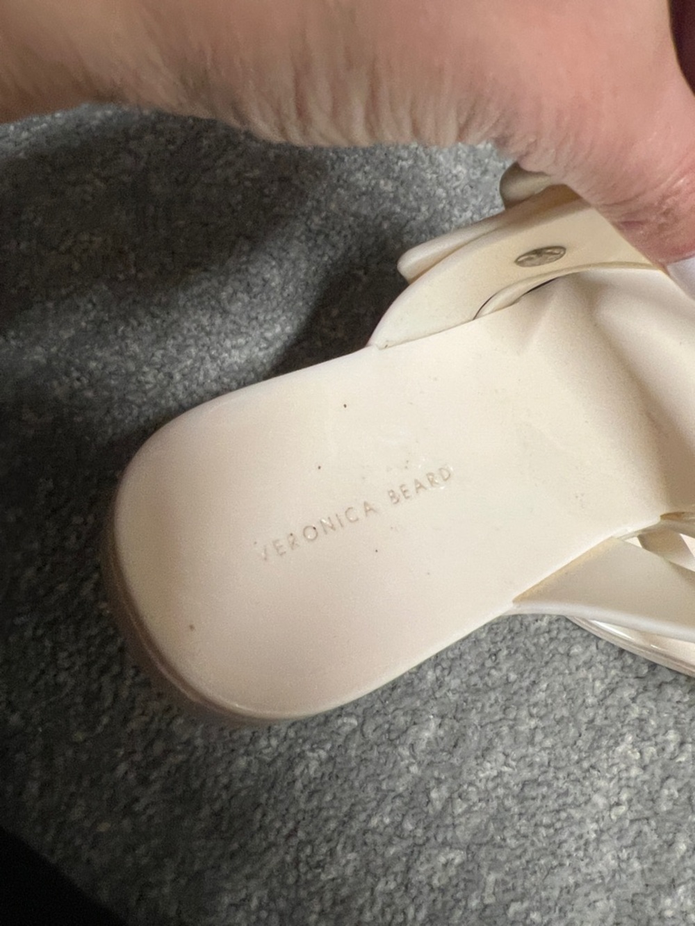 Veronica Beard Cream Cross‑Strap Slide Sandals with Buckle jelly - Picture 2 of 3